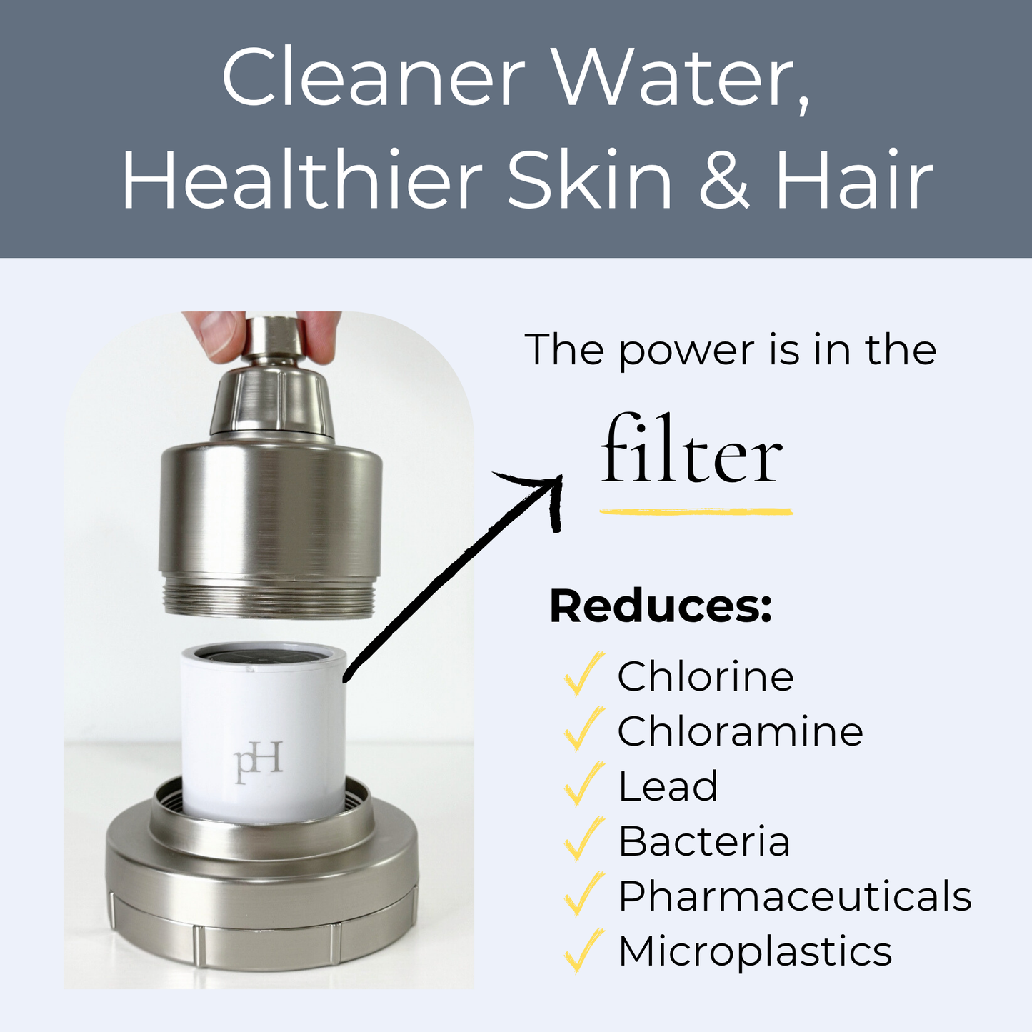 Puriphied Filtered Showerhead - Advanced Filtration Series